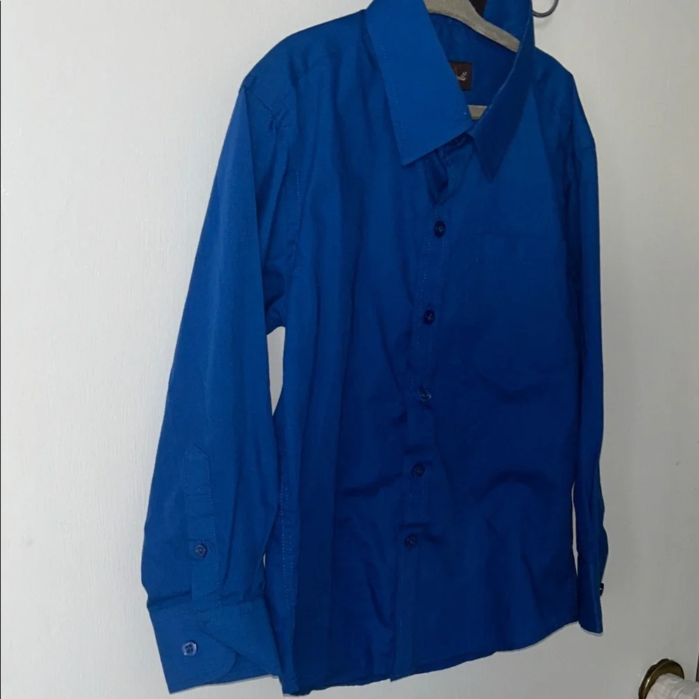 Boys Vibrant Blue Casual Collared Button Down Shirt size 6